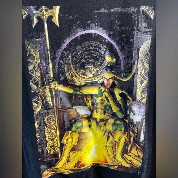 Marvel - Loki on  Throne - Small T Shirt - BNWT 🦌🐦‍⬛🐍 - Picture 2 of 6